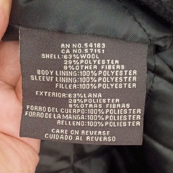 Dockers Black Wool Pea Coat with Button Front - Picture 4 of 5